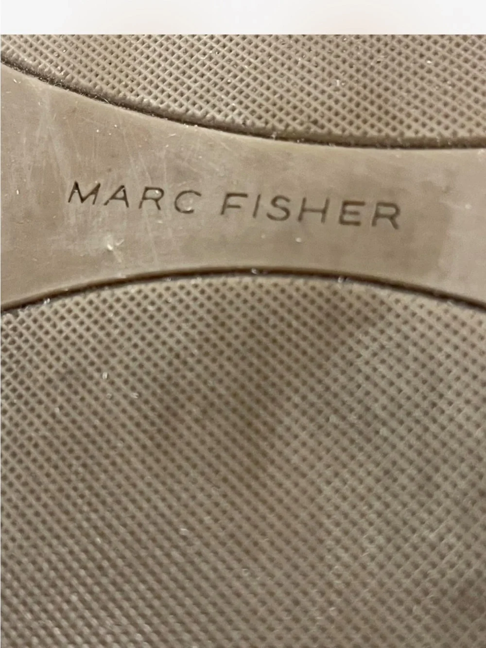 Marc Fisher Taupe Leather Slide Sandals with Silver Studs